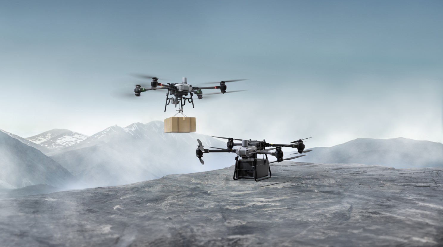 DJI FlyCart 30 with its distinct Cargo and Winch Delivery Modes. Image Credit: DJI