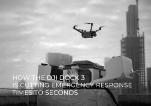 A Matrice 4TD takes off from a DJI Dock 3 placed in a city