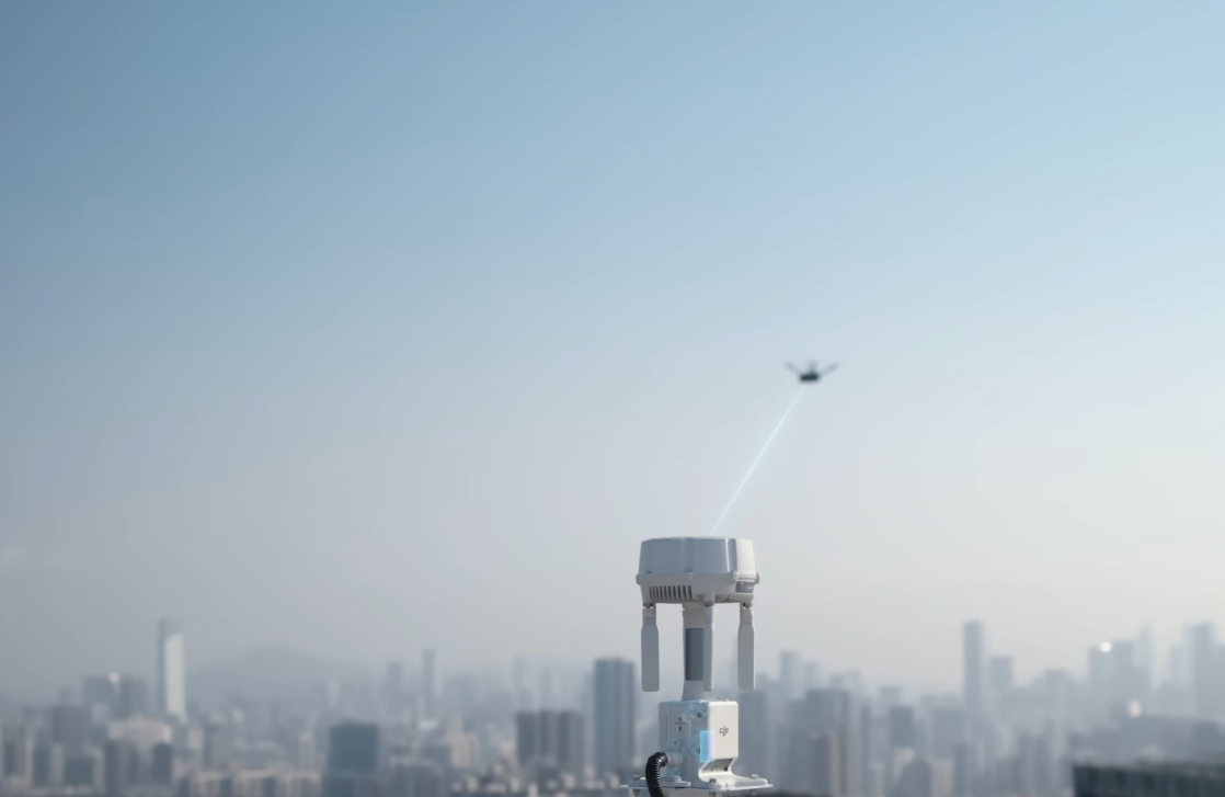 A signal being relayed through the O4 Ground Station to an active drone. | Image Credit: DJI